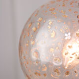 Vintage Italian Golden Ceramic & Glass Chandelier