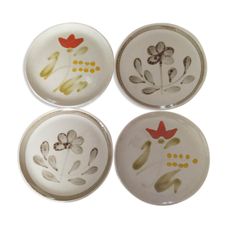 Set of 4 vintage dessert plates from Sarreguemines