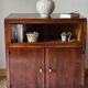 Low cabinet with compass feet, vintage oak