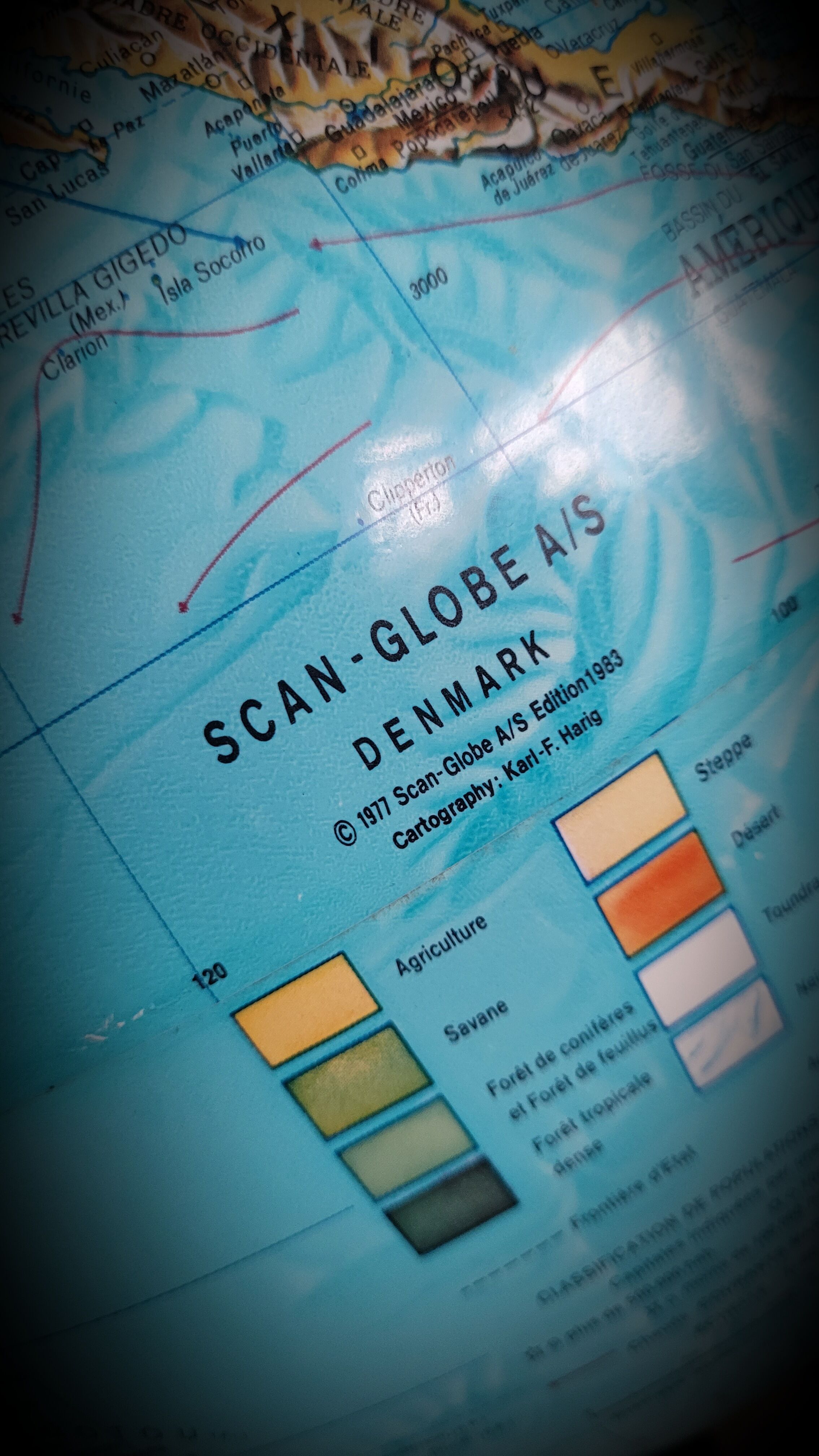 World map terrestrial 1983