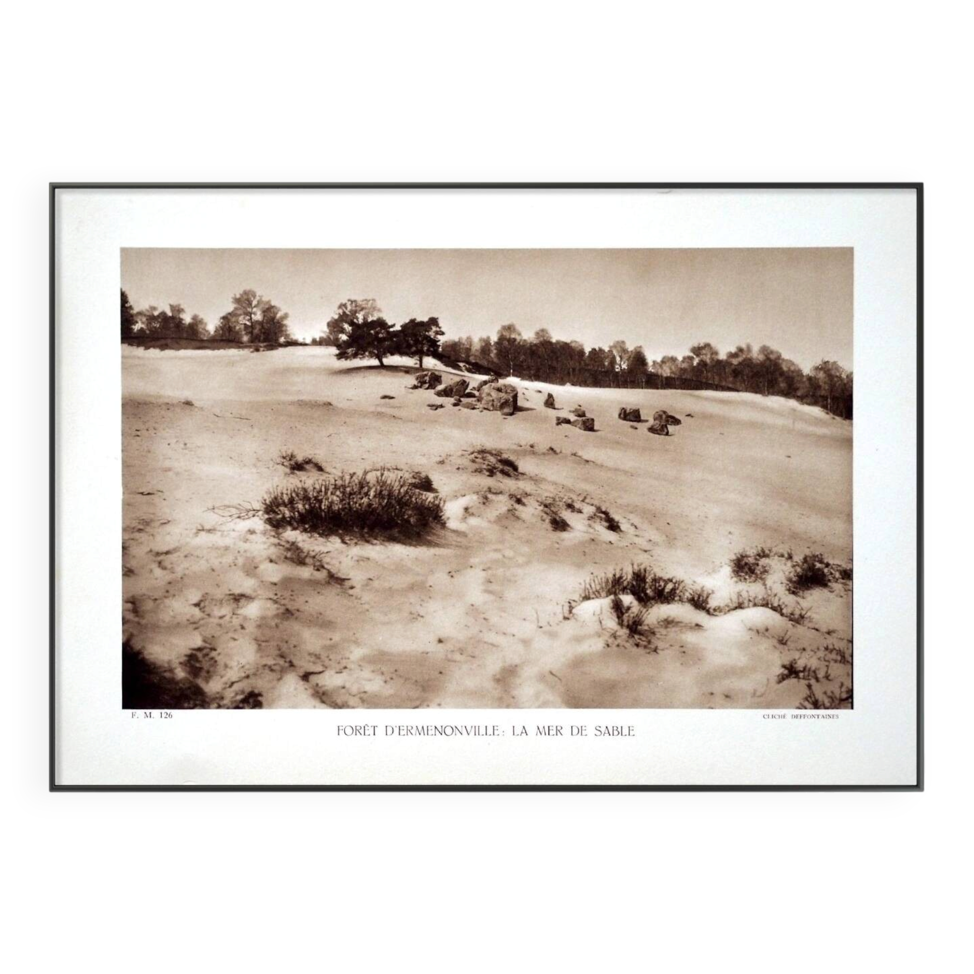 Ermenonville, the sea of sand. Photo board printed in 1934.