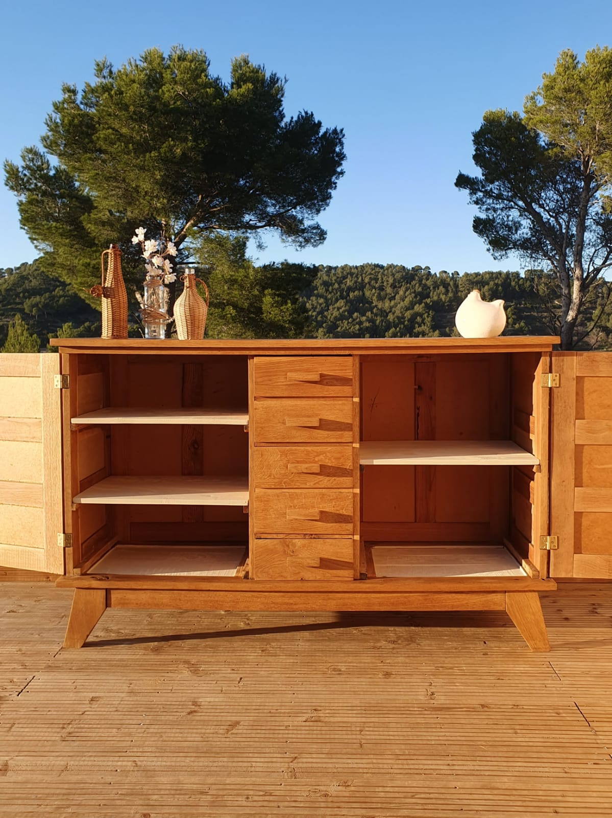 Buffet vintage pieds compas René Gabriel