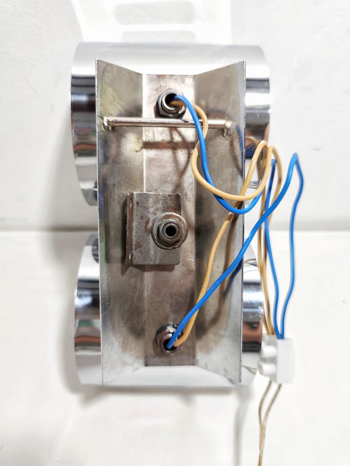 Aplique de pared metálico "Space Age". España, 1970s.