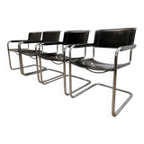 Mid-century chromed leather chairs