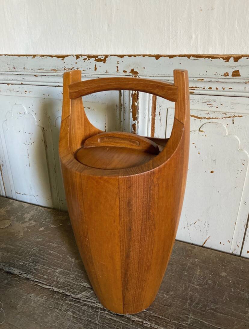 Jens Quistgaard, teak ice bucket from the 1960s.