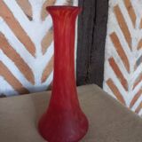 Red glass paste vase