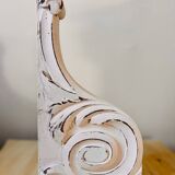Shabby chic white patina pediment woodwork