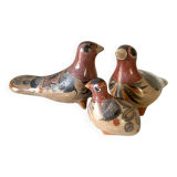 Tonala bird trio, Mexican ceramic