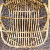 Rattan shell armchair