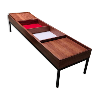 1960s workbench transformed into a very large coffee table.