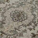 Overdyed Wool Vintage Handmade Carved Rug 183 cm x 293 cm