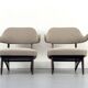 Lounge chairs with new fabric, 1950s, Set of 2
