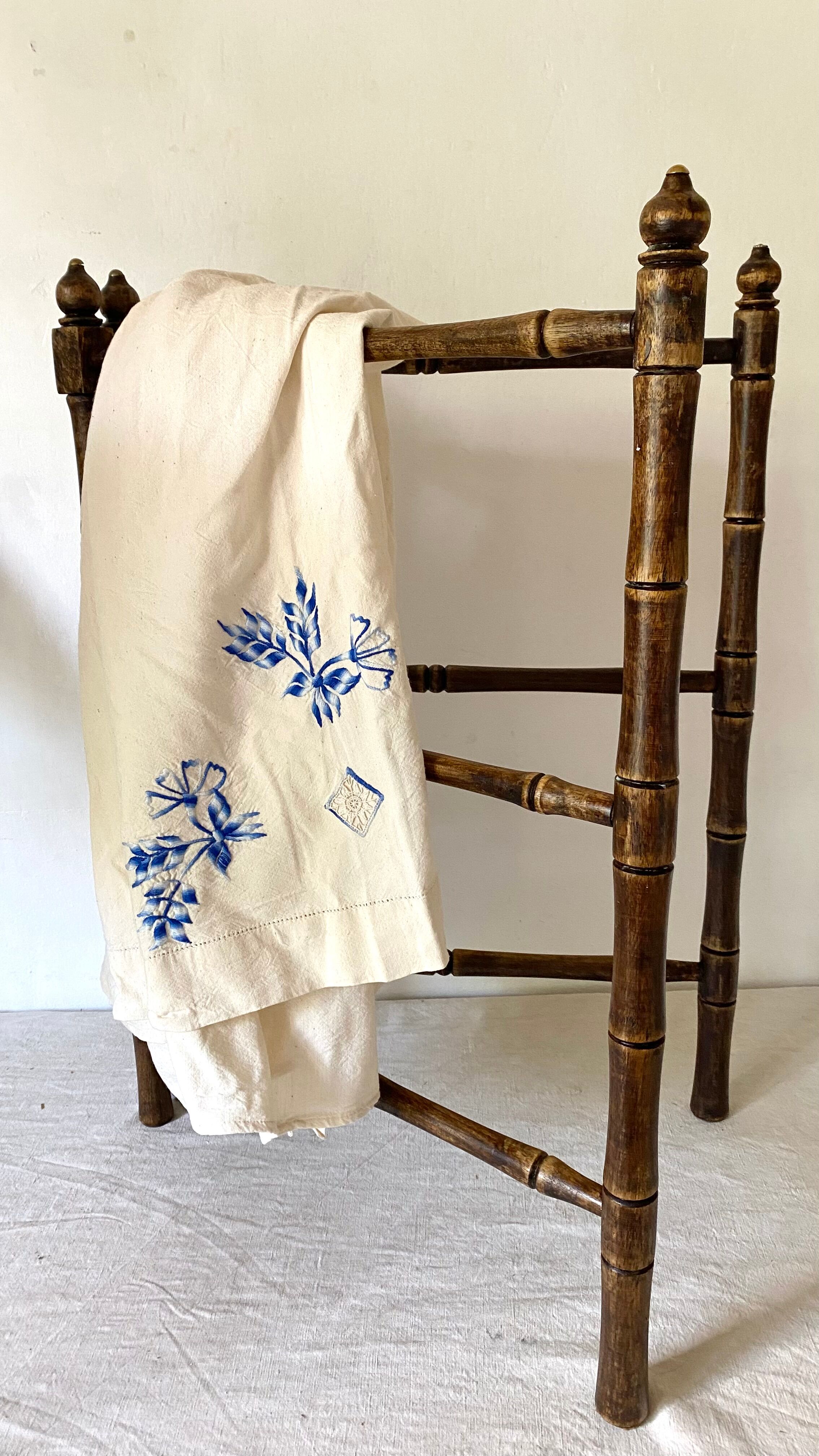 Antique wooden towel rack