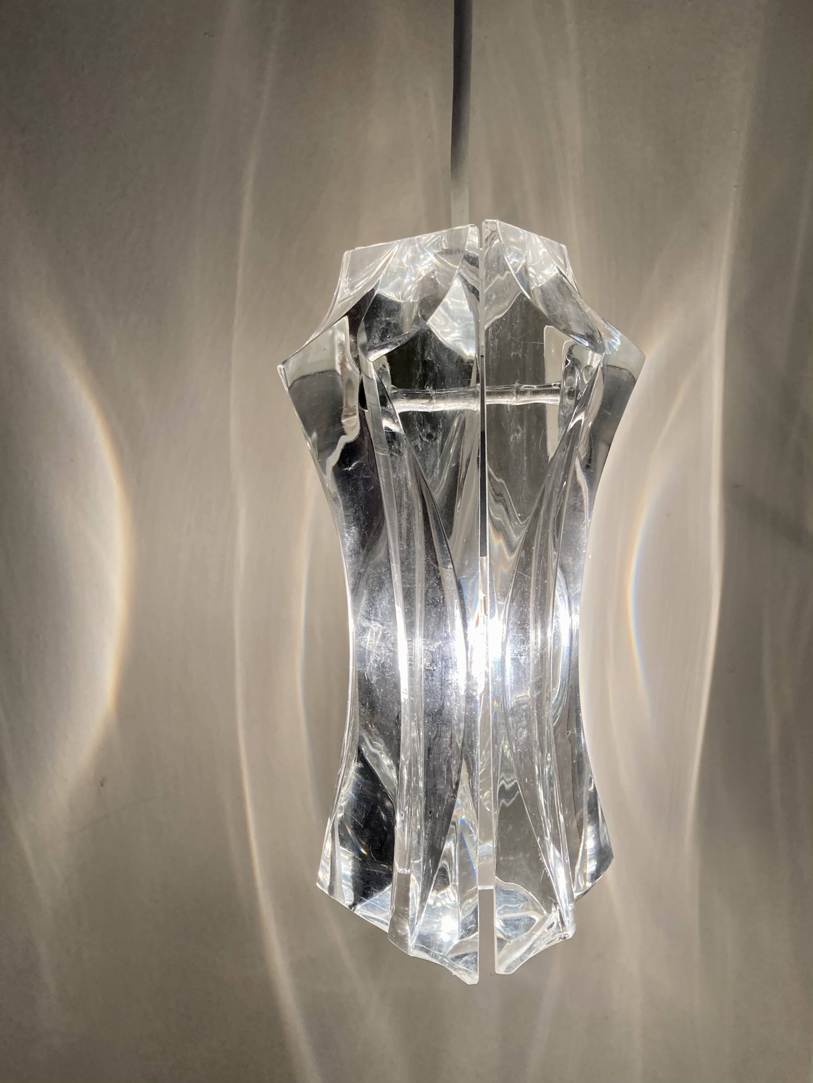 Pair of glass pendant lights