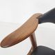 Chaise en teck et vinyle « cowhorn » par AWA, Pays-Bas années 1950