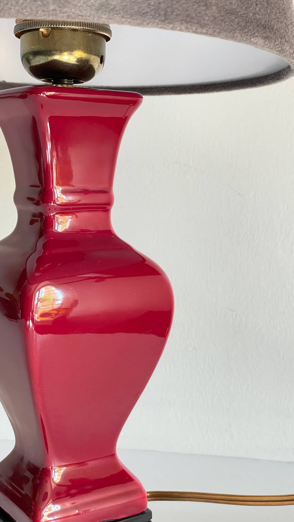 Ceramic lamp and vintage velvet