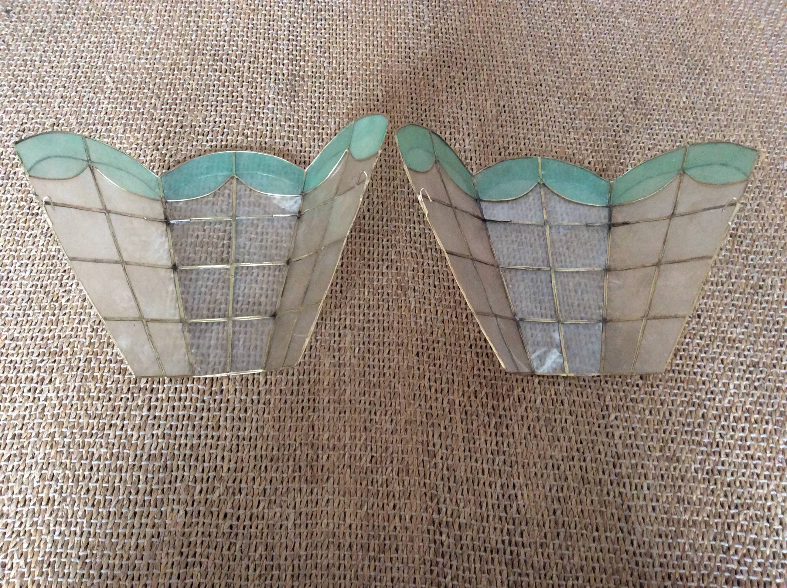 Mother-of-pearl sconces