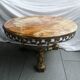 Coffee table in brass, marble and onyx