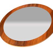 Vintage Round teak wall mirror 1970s wall mirror