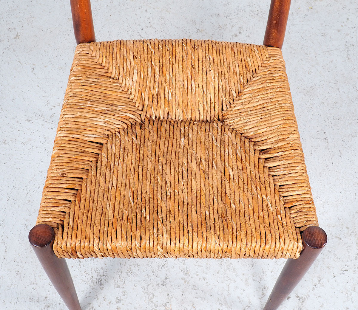Teak and wicker dining chairs, 1960s