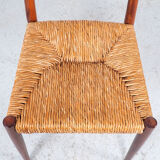 Teak and wicker dining chairs, 1960s
