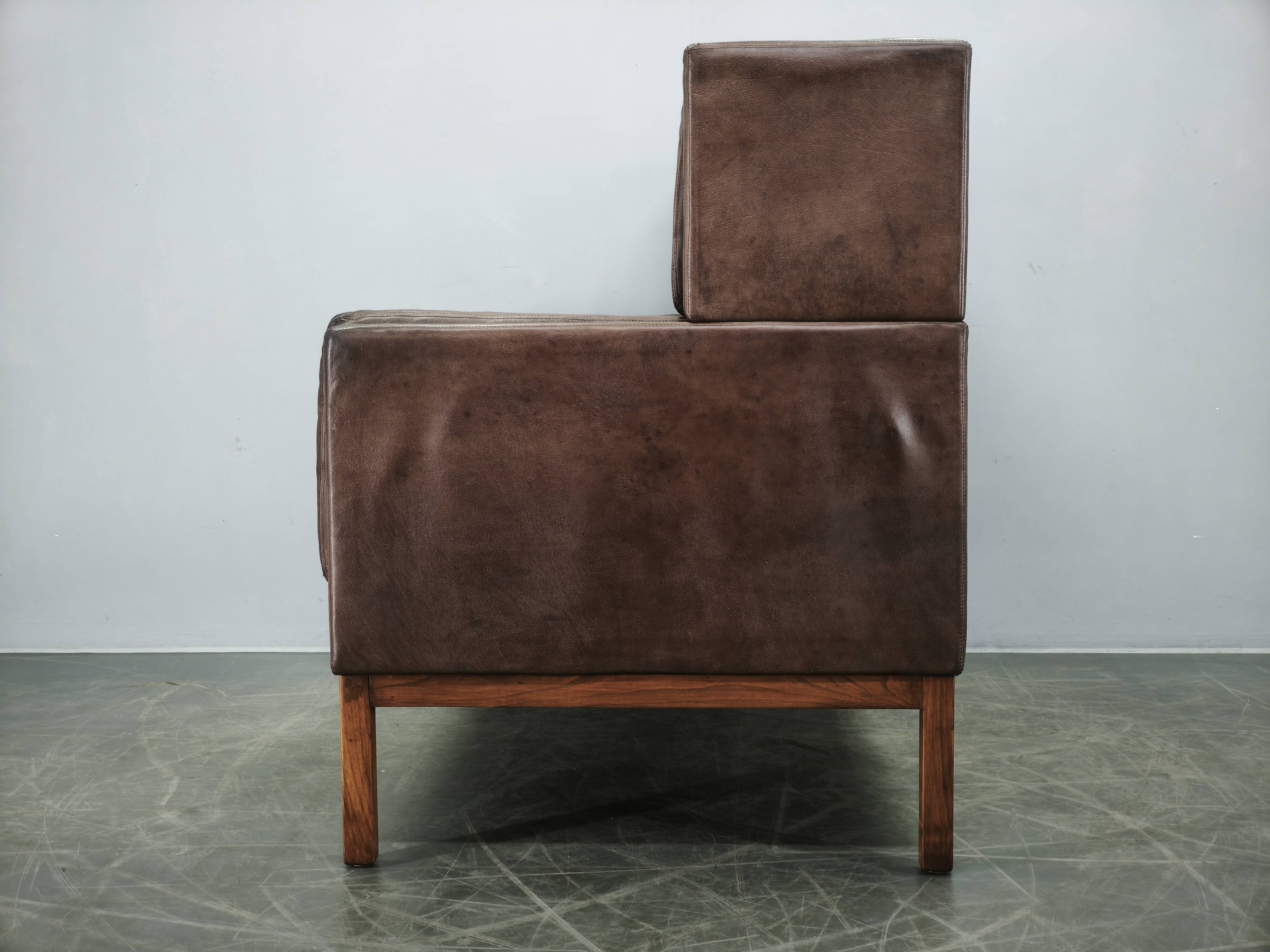 JK 922 Wagon Leather Sofa by Jørgen Kastholm, Denmark, 1960s