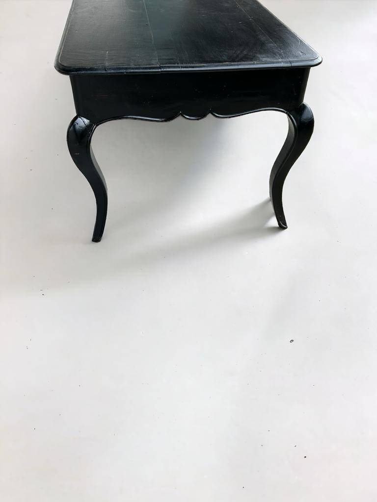 Louis XV Style Flat Desk Black Lacquered 19th Century