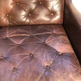 Scandinavian 2-seater leather sofa 1960