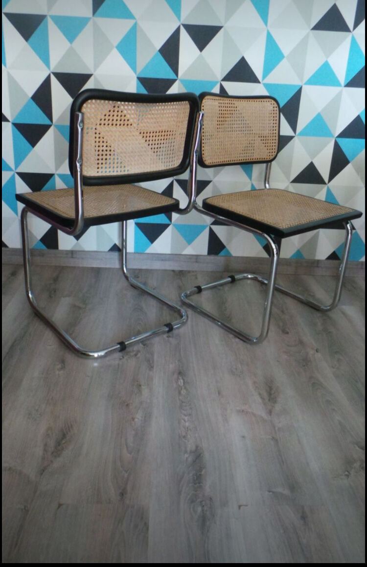 Lot of two chairs Marcel breuer b32 vintage made in Italy