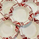5 hollow earthenware plates burgundy ceranord St Amand