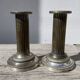 Pair of 19th-century fluted silver-plated metal candlesticks