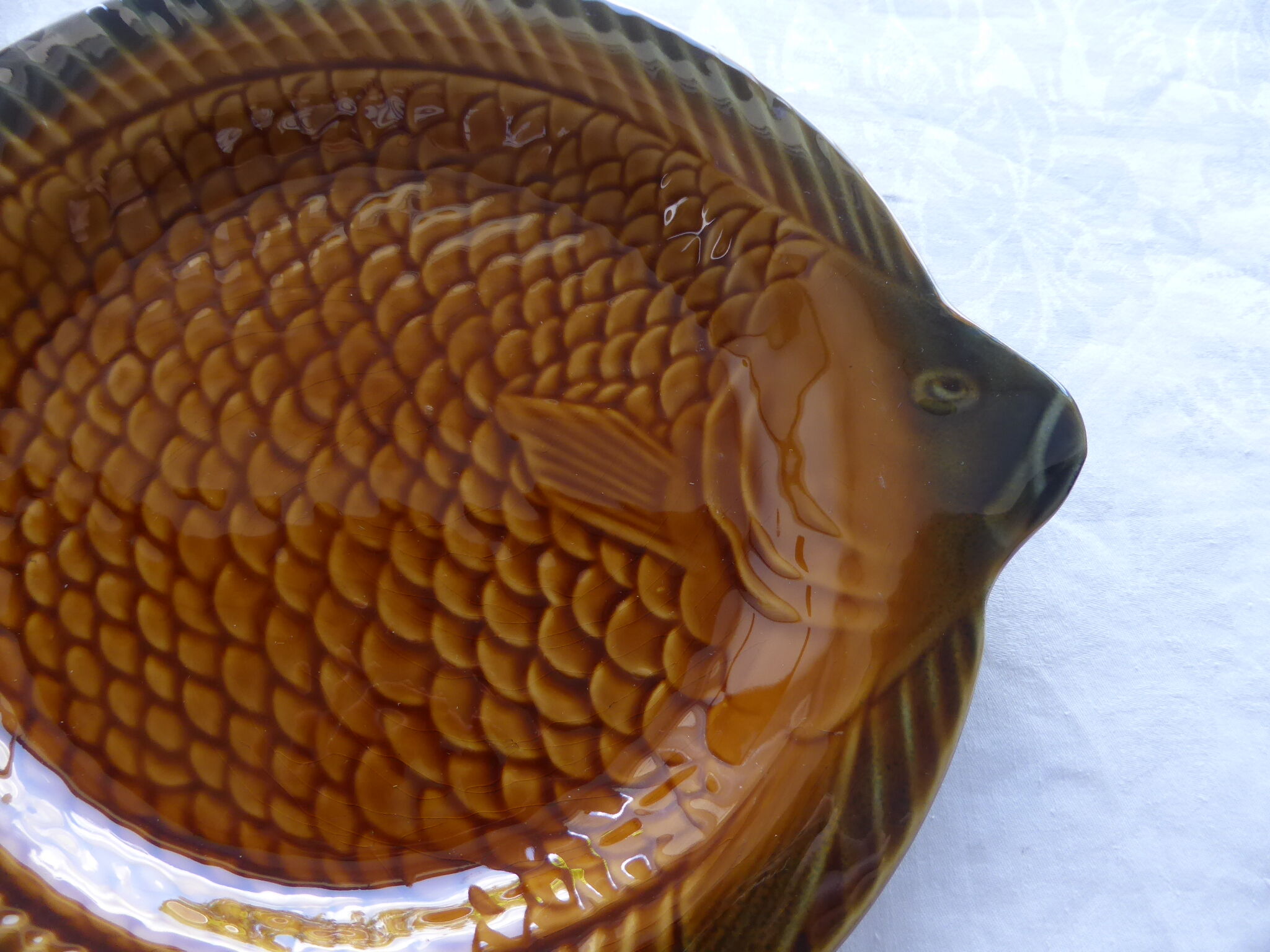 6 assiettes à poisson en faïence de Sarreguemines
