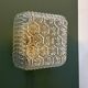 Vintage square globe wall or ceiling light in moulded glass