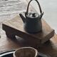 Small stool, accent stool in solid blond teak wabi-sabi L30 W8.5 H6.