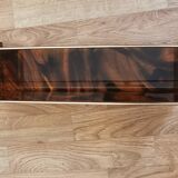 Tortoiseshell and brass lucite magazine rack