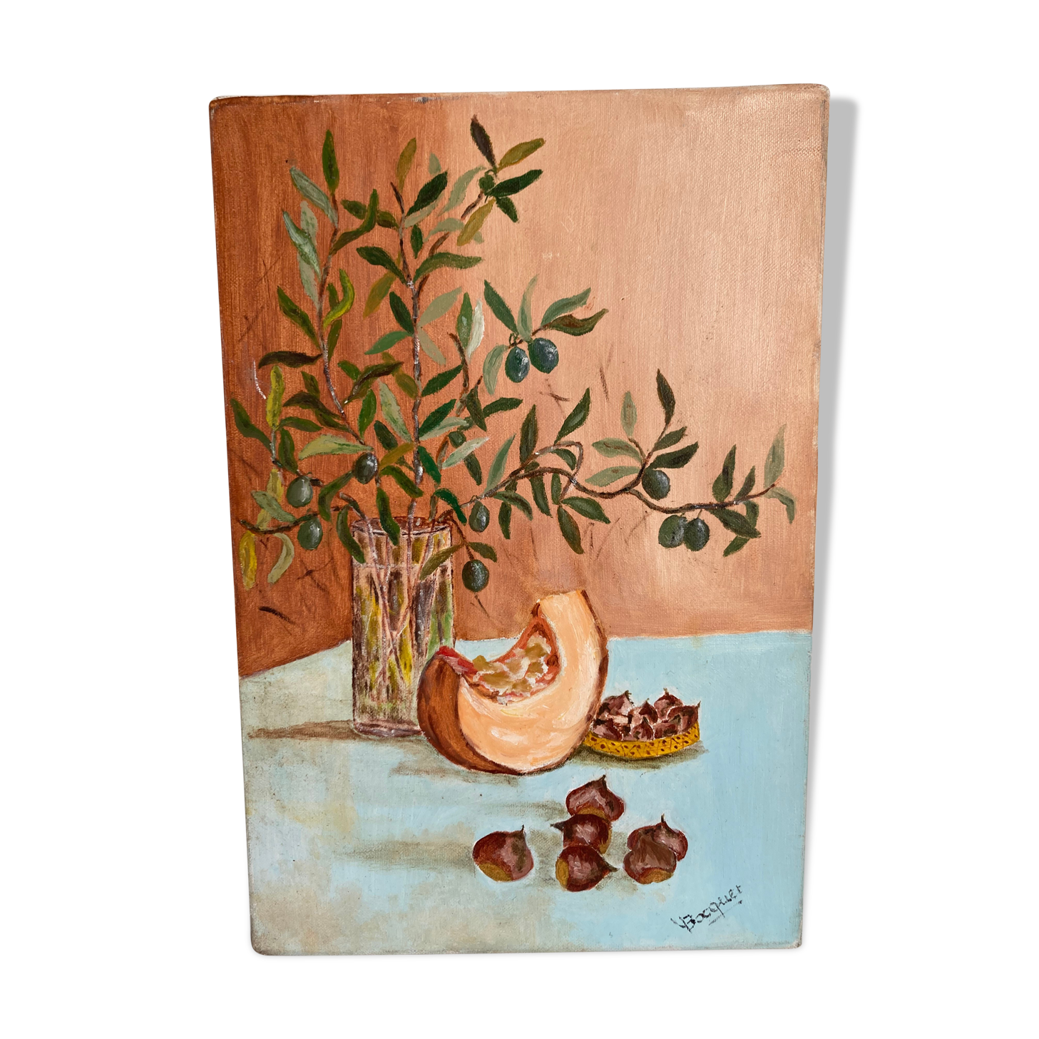 Oil on still life canvas