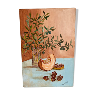 Oil on still life canvas