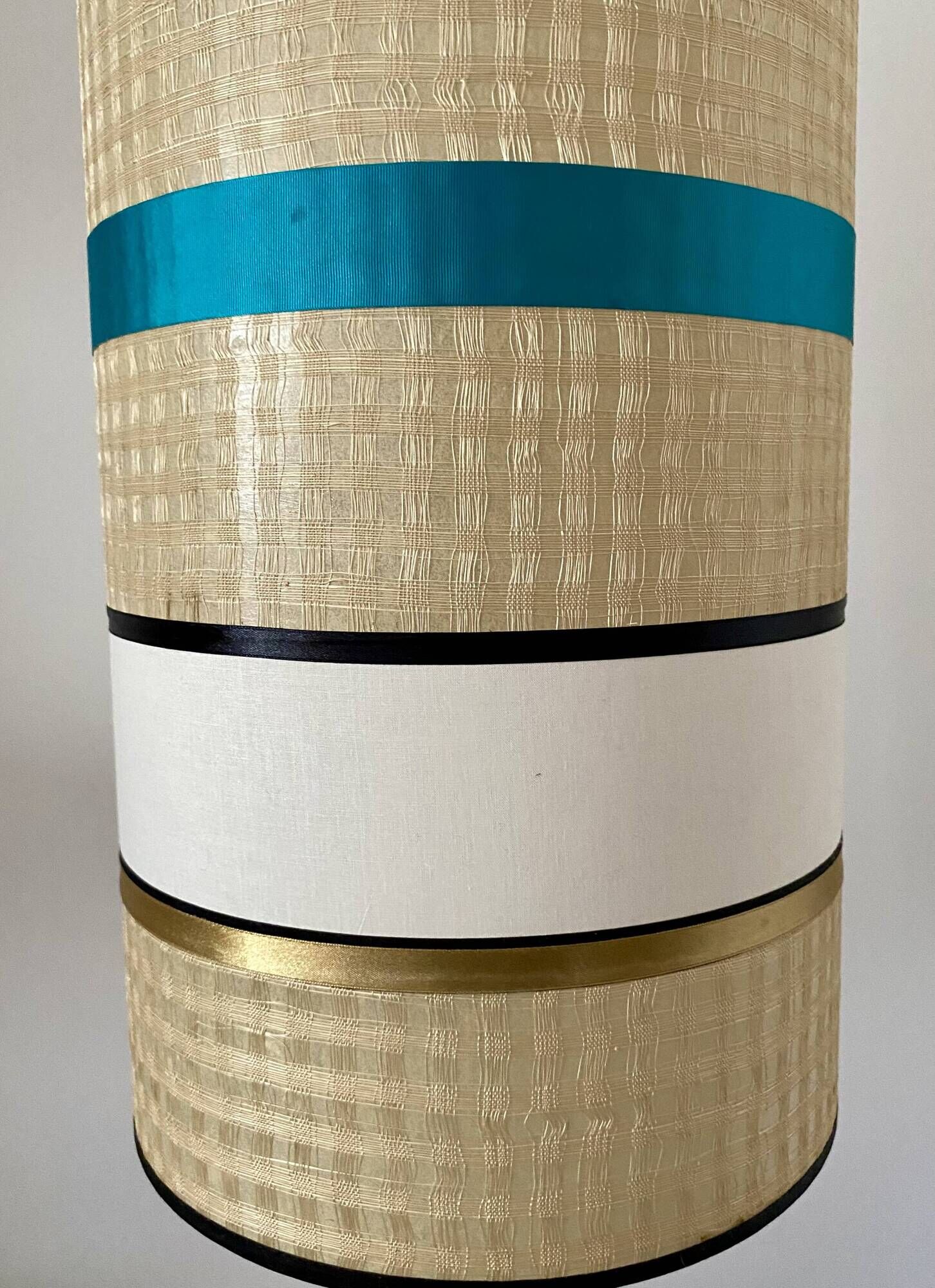 Solid oak floor lamp with contemporary shade