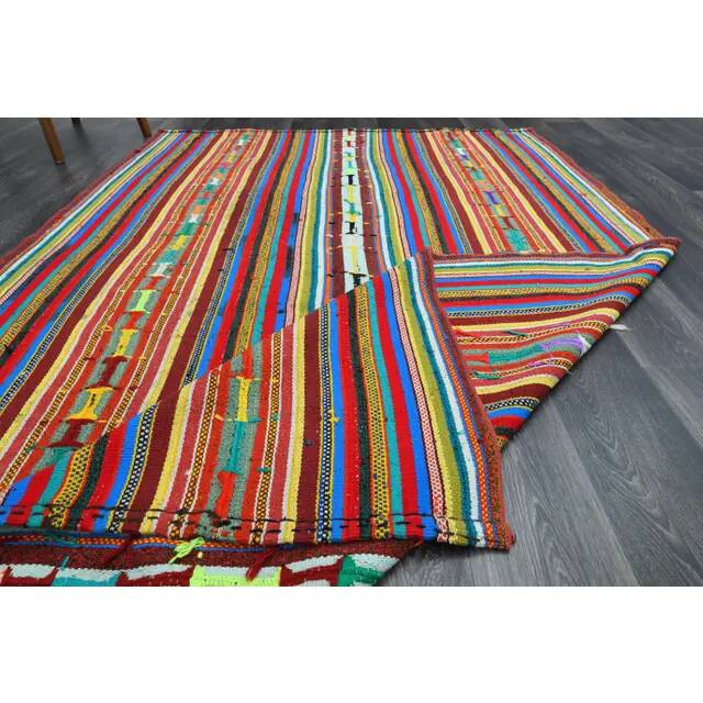 Vintage Turkish Oushak Handmade Wool & Cotton Orange Rug 171x263