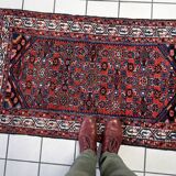 Handmade vintage Persian Hamadan rug 76cm x 126cm, 1970s