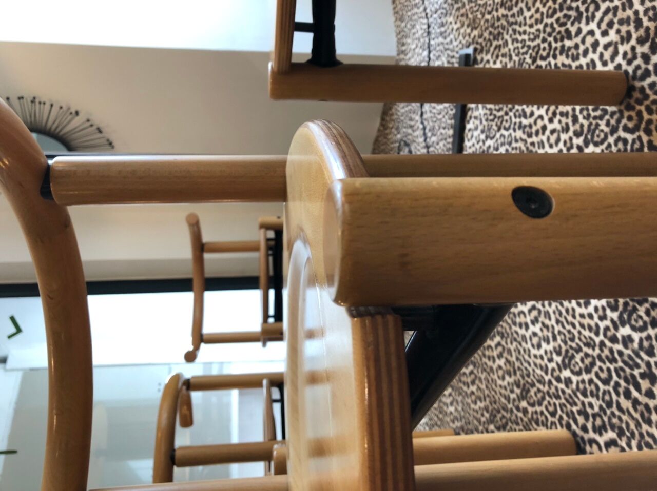 Series of 6 beech chairs Lübke