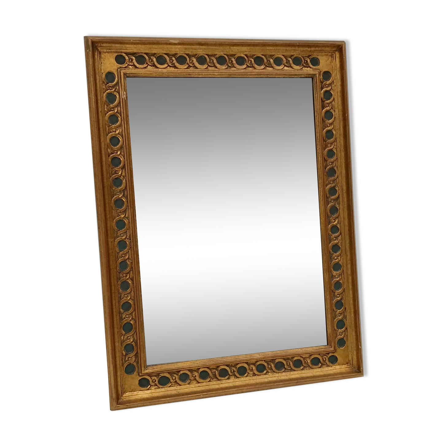Miroir rectangulaire en bois doré