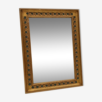 Miroir rectangulaire en bois doré