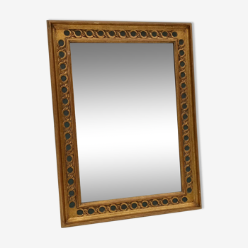 Rectangular mirror in gilded wood