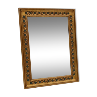 Miroir rectangulaire en bois doré