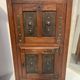 20th century natural wood and metal plate secretary desk
