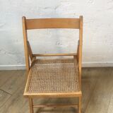 Vintage folding chair wood and caning