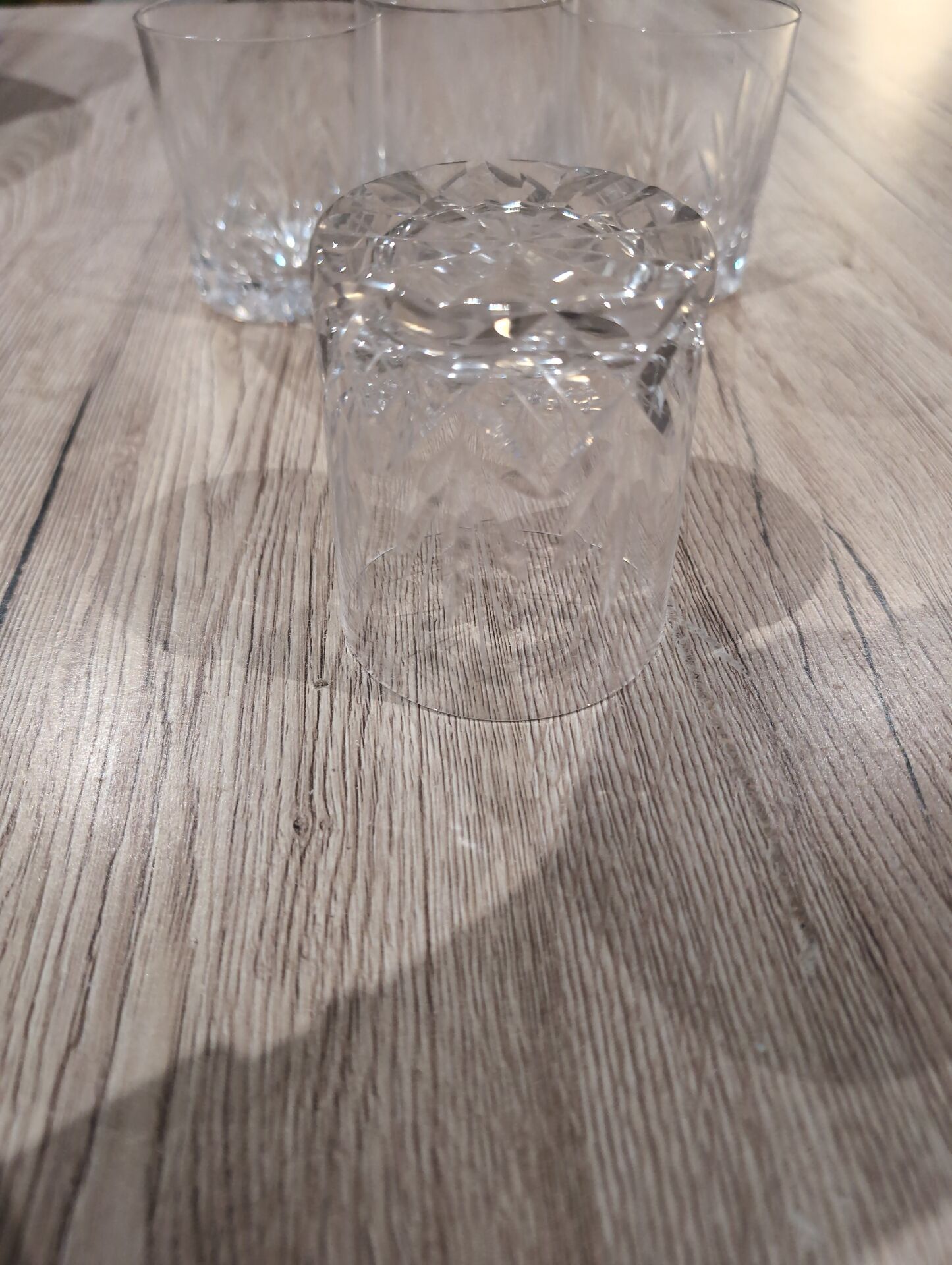 Lot 4 Verres a Whisky Cristal Taille Diamant Gobelets Old Fashioned