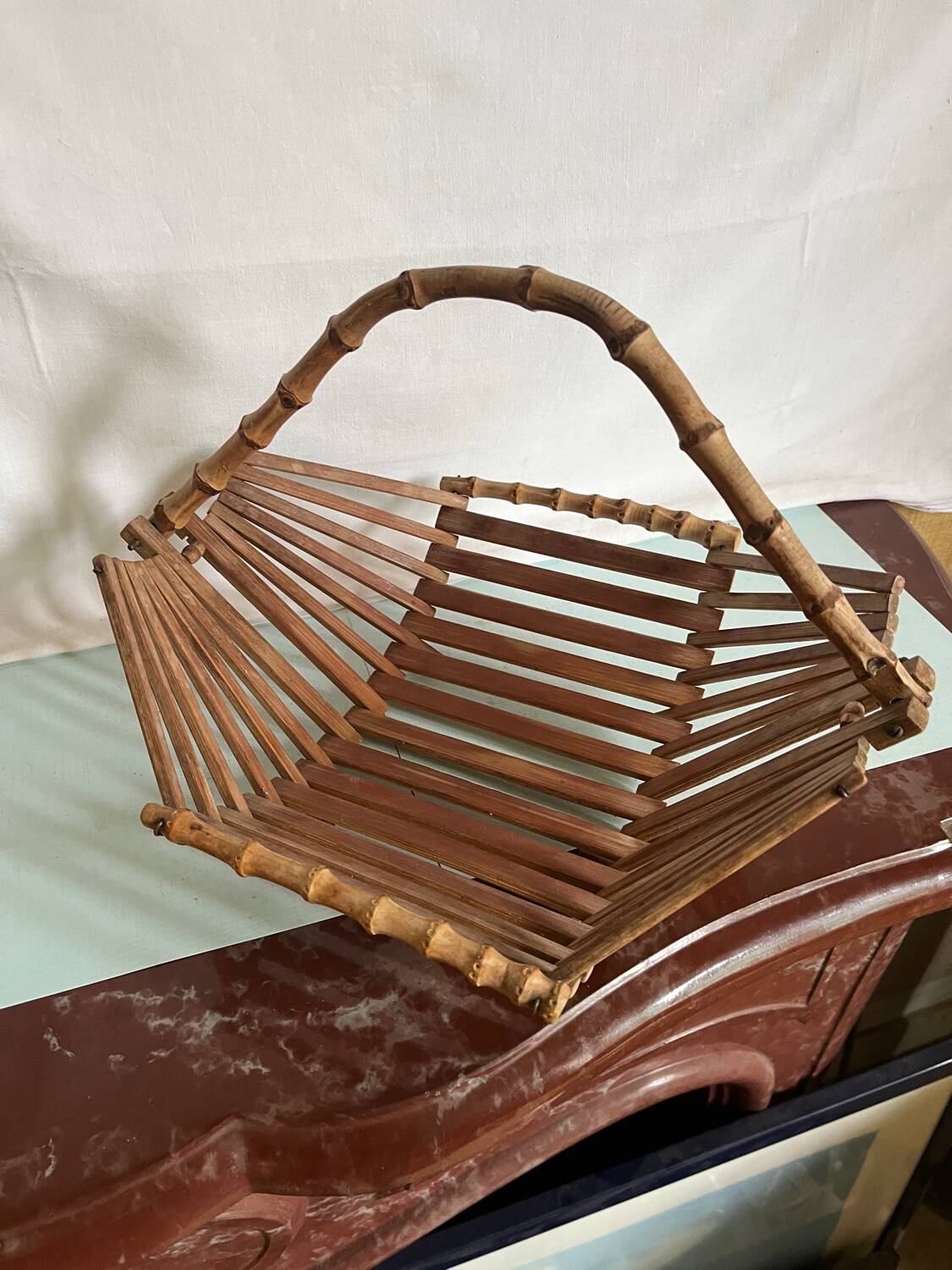 Vintage bamboo basket from the 60s