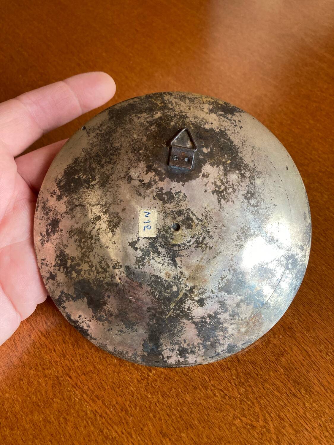 Byzantine bowl G. Halkides in cloisonné enamel on bronze & copper with peacock motif